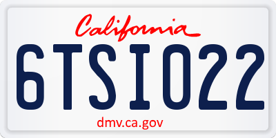 CA license plate 6TSI022