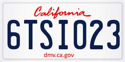 CA license plate 6TSI023