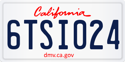 CA license plate 6TSI024
