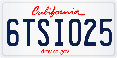 CA license plate 6TSI025