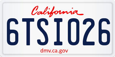 CA license plate 6TSI026