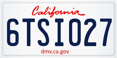 CA license plate 6TSI027