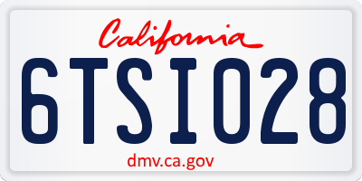 CA license plate 6TSI028