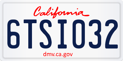 CA license plate 6TSI032