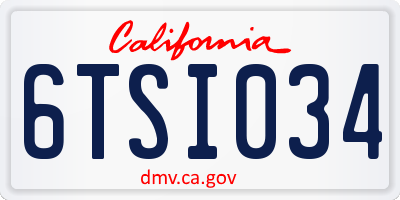 CA license plate 6TSI034