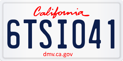 CA license plate 6TSI041