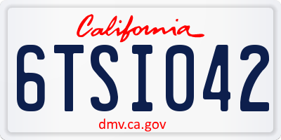 CA license plate 6TSI042