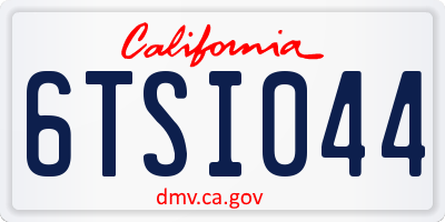 CA license plate 6TSI044