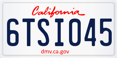 CA license plate 6TSI045