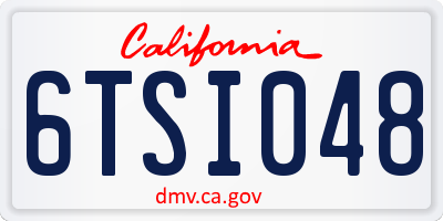 CA license plate 6TSI048