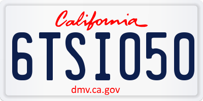 CA license plate 6TSI050