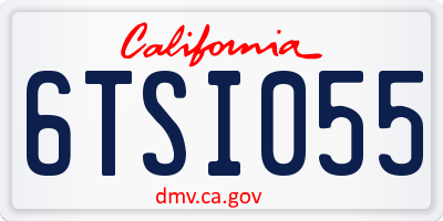 CA license plate 6TSI055