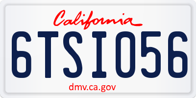CA license plate 6TSI056