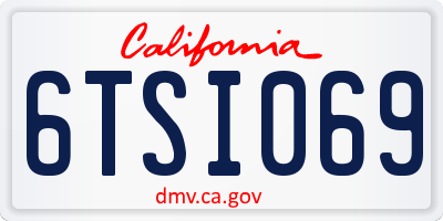 CA license plate 6TSI069