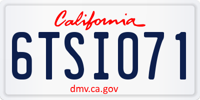 CA license plate 6TSI071