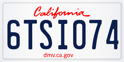 CA license plate 6TSI074