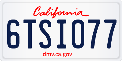CA license plate 6TSI077