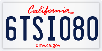 CA license plate 6TSI080