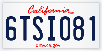 CA license plate 6TSI081