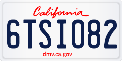 CA license plate 6TSI082