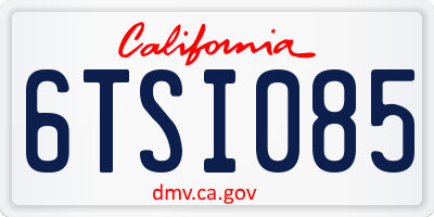 CA license plate 6TSI085