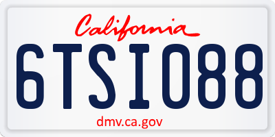 CA license plate 6TSI088