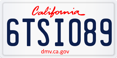 CA license plate 6TSI089