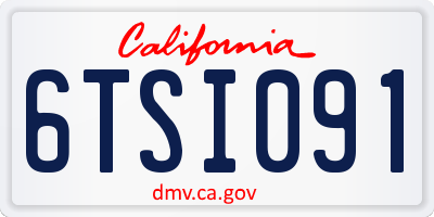 CA license plate 6TSI091