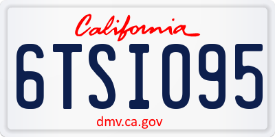 CA license plate 6TSI095
