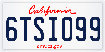 CA license plate 6TSI099