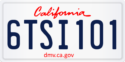 CA license plate 6TSI101
