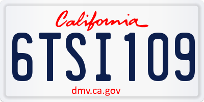 CA license plate 6TSI109