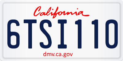 CA license plate 6TSI110