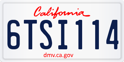 CA license plate 6TSI114