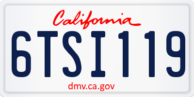 CA license plate 6TSI119