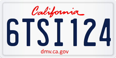 CA license plate 6TSI124