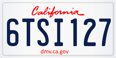 CA license plate 6TSI127