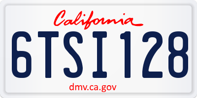 CA license plate 6TSI128