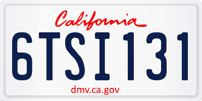 CA license plate 6TSI131