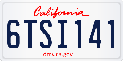 CA license plate 6TSI141