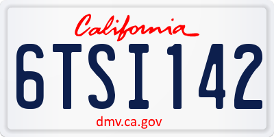 CA license plate 6TSI142