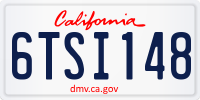 CA license plate 6TSI148