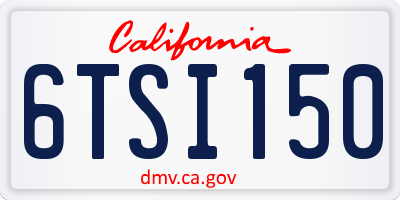 CA license plate 6TSI150