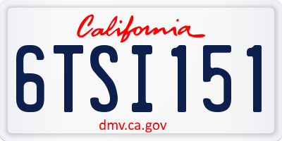 CA license plate 6TSI151