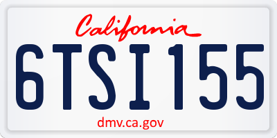 CA license plate 6TSI155