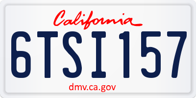 CA license plate 6TSI157