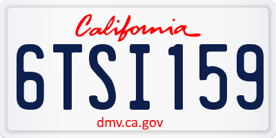 CA license plate 6TSI159