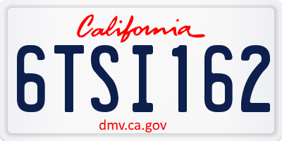 CA license plate 6TSI162