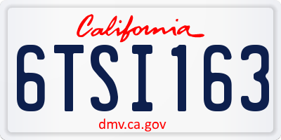 CA license plate 6TSI163