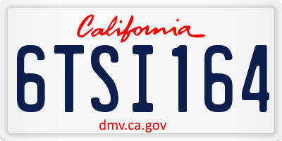 CA license plate 6TSI164